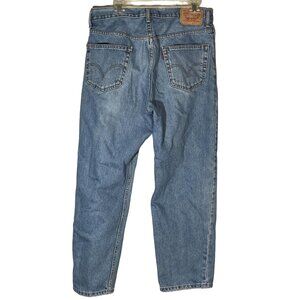 vintage levi's 550 jeans relaxed fit light blue wash w36 l30 cotton blend READ